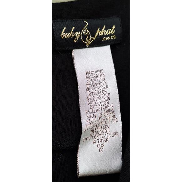 Vtg Baby Phat Y2K Gold Studded Sleeveless Black Mini Dress Exposed zippers Sz 1X - Picture 3 of 8